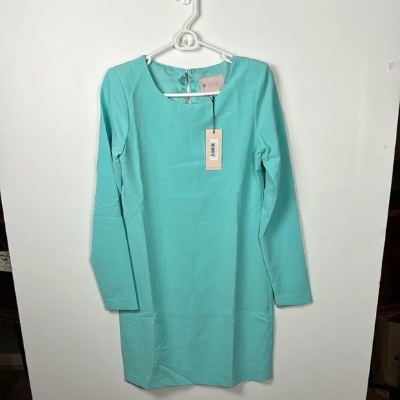 strapless open back dress Emily Aqua Off The Shoulder Mini Dress main image 0